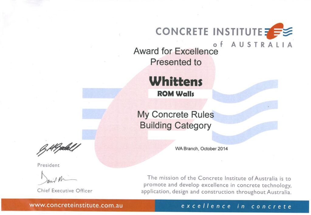 Roy Hill Concrete Award